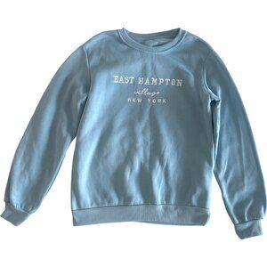 SHEIN Light Blue East Hampton New York Crewneck Sweatshirt Size S